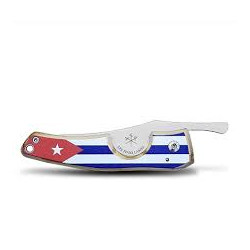 Knife Cigar Cutter Les Fines Flames Cuban Flag Wood