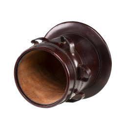Leather Pipe Tobacco Jar & Rack for 6 Pipes