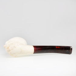 Meerschaum Block Pipe Hand Carved Maharaja Face