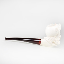 Meerschaum Block Pipe Hand Carved Maharaja Face