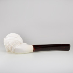 Meerschaum Block Pipe Hand Carved Maraja Face