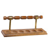 Brass & Wood Pipe Rack 6 Pipes