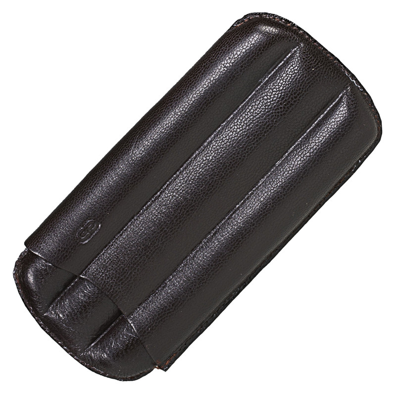 Cigar Case Leather S Holds 3 Cigars Brown