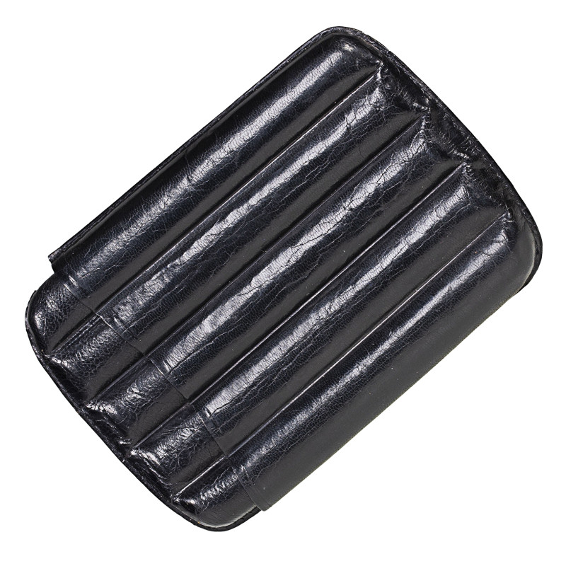 Cigar Case Leather S Holds 5 Cigars Black