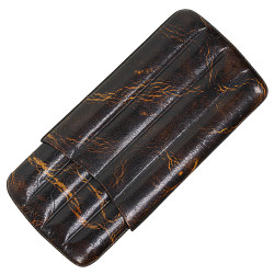 Cigar Case Leather M Holds 4 Cigars Brown