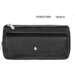 Zippo Leather 1 Pipe and Tobacco Pouch Black