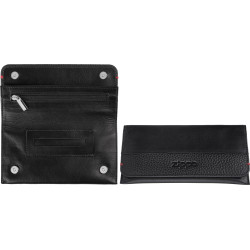 POUCH ZIPPO BLACK LEATHER 2