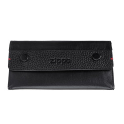 POUCH ZIPPO BLACK LEATHER