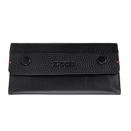 POUCH ZIPPO BLACK LEATHER