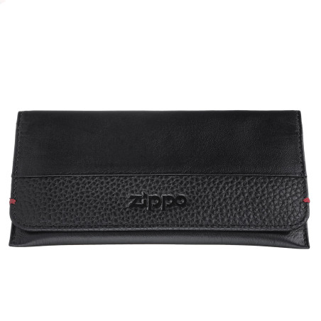 POUCH ZIPPO BLACK LEATHER 2