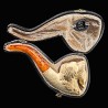 Hilmi Çay Meerschaum Pipe Hunting Dog with Bird